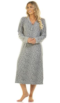 La Marquise Cloudknit Lush Leopard Long Sleeve Nighdress